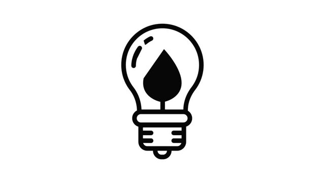 Eco leaf bulb icon animation outline best object on white background