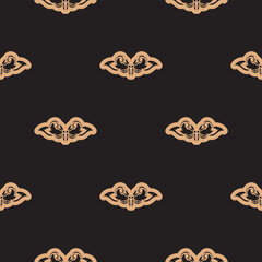 Seamless dark pattern with monograms in the Baroque style. Good for menus, postcards, books, murals and fabrics. Vector illustration.