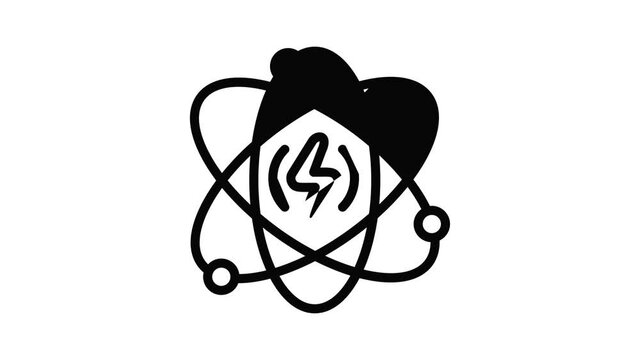 Energy atom icon animation outline best object on white background