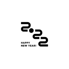 Simple, clean and delicious 2022 logo text design. Happy New Year. Vector modern minimalistic text with black numbers. Isolated on white background. Concept design. The Year Of The Black Water Tiger
