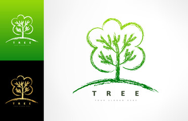 Tree logo vector. Plant Logo design vector nature illustration.