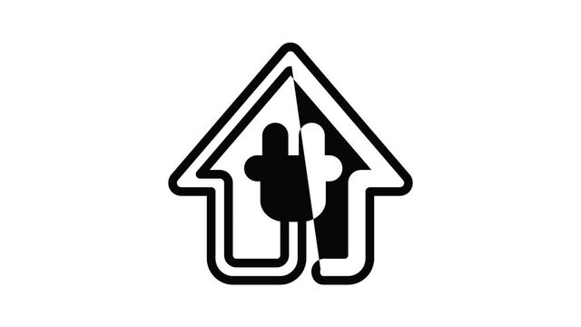 Eco house plug icon animation outline best object on white background