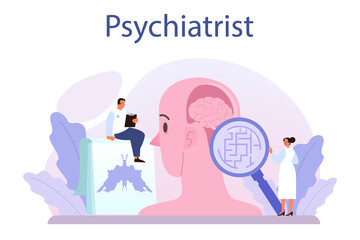 Psychiatrist concept. Mental health diagnostic. Doctor treating human