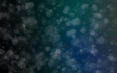 Abstract blue-green gradient background bokeh based on tiny elephant pattern ideal for wallpaper ,background etc.,