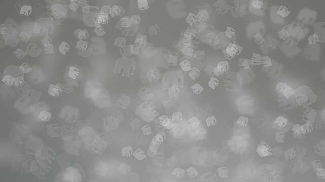 Abstract bokeh background with elephen pattern on grey background.