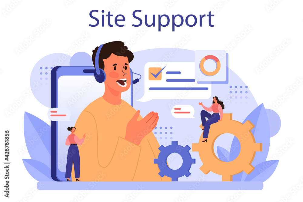 Aufkleber website technical support concept. idea of web page diagnostic