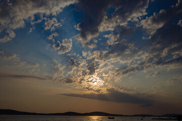 vanilla sky of the late summer day in croatia 