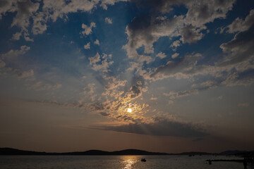 vanilla sky of the late summer day in croatia 