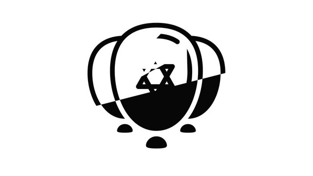 Jewish ballons icon animation outline best object on white background