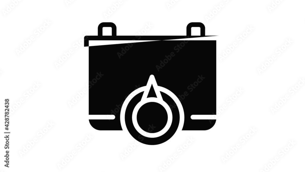 Poster battery power control icon animation outline best object on white background