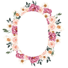 Watercolor frame with fruit, isolated on white background