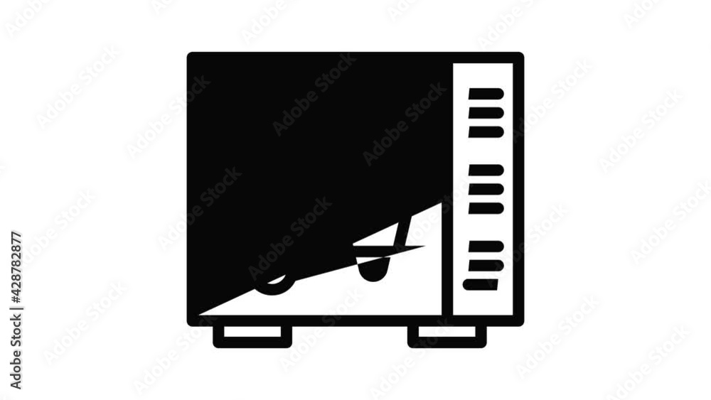 Poster electric modulator device icon animation outline best object on white background