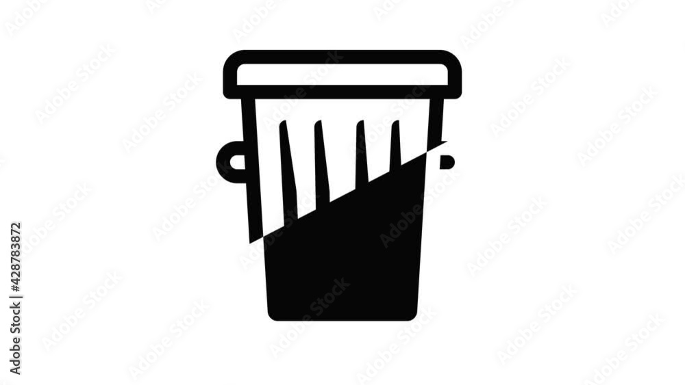 Aufkleber trash bin icon animation outline best object on white background