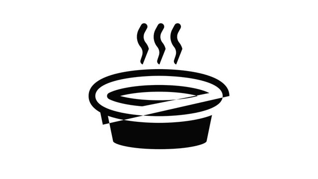Wash in hot water basin icon animation outline best object on white background