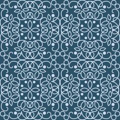 Seamless texture with retro arabic ornament. Vector vintage pattern. Oriental design for textile and cloth