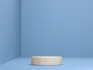 abstract stone template as presentation stage in front of background - 3D Illustration