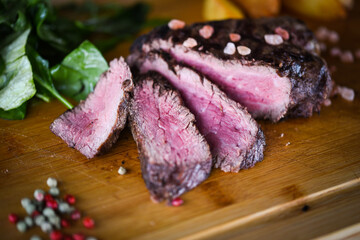 delicious beed steak on the grill