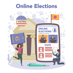 Politician online service or platform. Idea of election and governement.