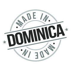 Made In Dominica Stamp. Logo Icon Symbol Design. Vector Retro Label Seal National Product Badge. 