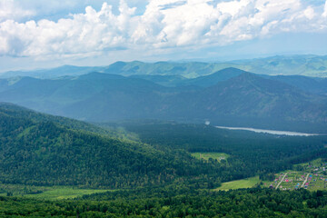 Mountain Altai, view from the observation deck on Mount Malaya Sinyukha