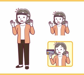 Elderly woman with gray hair