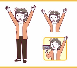 Elderly woman with gray hair