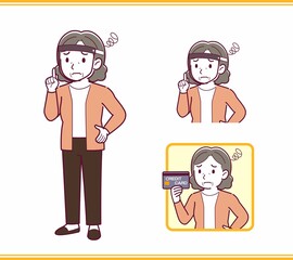 Elderly woman with gray hair