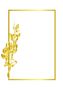 Złota rama z kwiatami, gold, ramka, beauty, ramki, złote elementy