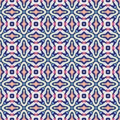 Arabique Watercolor Seamless Pattern. Muslim Arabesque. Geometric Hand Painted Fashion Texture. Grunge Paint Brush Asiatic Teal. Watercolor Brush Paint. Floral Geometric Female Winter Pattern.