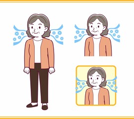 Elderly woman with gray hair