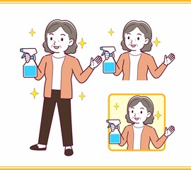 Elderly woman with gray hair