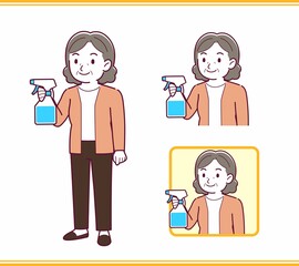 Elderly woman with gray hair