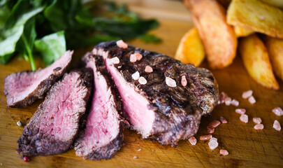 delicious beed steak on the grill