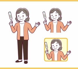 Elderly woman with gray hair