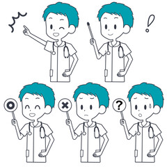 看護師　男性　ポインター　セット