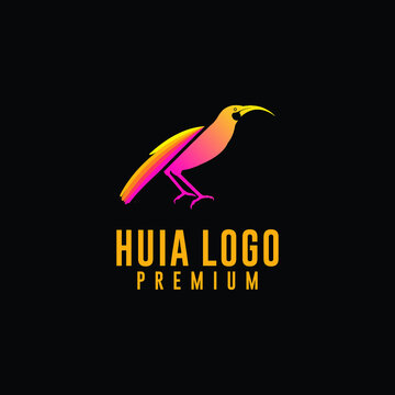 Gradient Vector Logo For Rare Huia Bird