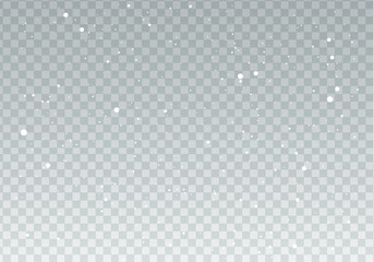 Falling white snow on transparent background.White spark glitter with glow light effect.Glow light effect on transparent background. Flash light effect.