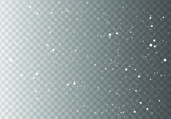 Falling white snow on transparent background.White spark glitter with glow light effect.Glow light effect on transparent background. Flash light effect.