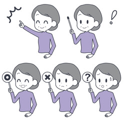 女性　ポインター　セット