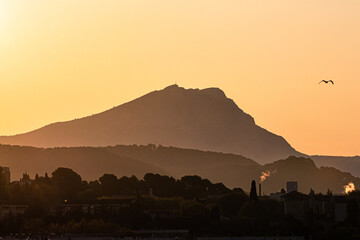 Sainte-Victoire mountain in the morning light