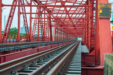 Railway Steel Bridge Over River for Railway