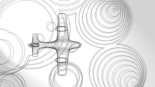 3d animation, an airplane flying on a planet ( drawing art )