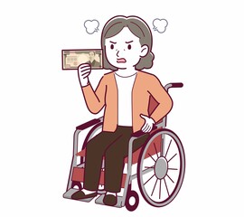 Elderly woman with gray hair