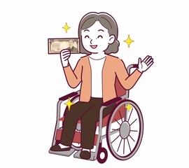 Elderly woman with gray hair