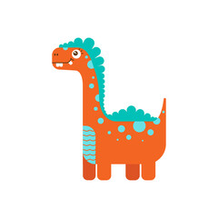 Vector dinosaur in orange color