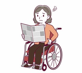 Elderly woman with gray hair