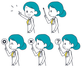 医師　女性　ポインター　セット