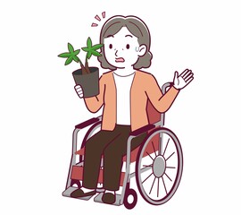 Elderly woman with gray hair