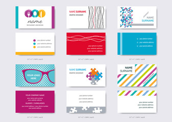 Vector business card design templates big set
