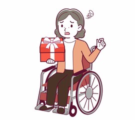 Elderly woman with gray hair